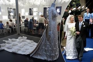 La robe de mariée de Viktor & Rolf exposée à Melbourne le 30 octobre 2016 et portée par la princesse Mabel des Pays-Bas le 24 avril 2004