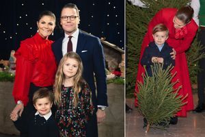 La princesse Victoria de Suède, le prince Daniel et leurs enfants la princesse Estelle et le prince Oscar, décembre 2019. A droite, la princesse Victoria et le prince Oscar, le 18 décembre 2019