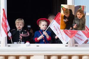 Le prince Jacques et la princesse Gabriella de Monaco, le 19 novembre 2019. En vignette, le jour de leurs 5 ans, le 10 décembre 2019