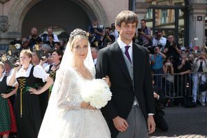 Ekaterina Malysheva et le prince Ernst August de Hanovre junior le 8 juillet 2017, jour de leur mariage religieux à Hanovre