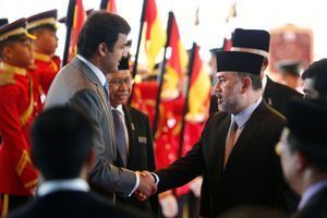 Le roi de Malaisie et l'émir du Qatar en 2017.