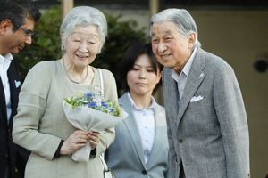 L'impératrice et l'empereur émérites du Japon Michiko et Akihito à Tokyo, le 5 mai 2019