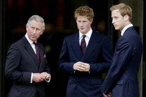 Le Prince Charles, le Prince William et le prince Harry, en 2007. 