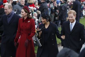 William, Kate, Meghan et Harry lors de Noël en 2018.