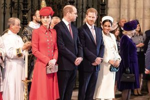 Kate Middleton, le prince William, le prince Harry et Meghan Markle à l'abbaye de Westminster à Londres le 11 mars 2019