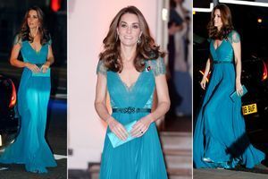 Kate superbe en robe du soir turquoise aux côtés de William