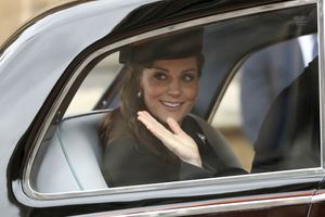 Kate lors de sa dernière apparition publique avant la naissance de son troisième enfant, à l’occasion de la messe de Pâques, dimanche 1er avril, au château de Windsor.