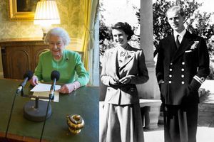 Elizabeth II enregistre son "Commonwealth Day message" à Londres le 12 février 2015 - Elizabeth alors princesse avec Philip Mountbatten à Malte, le 25 novembre 1949