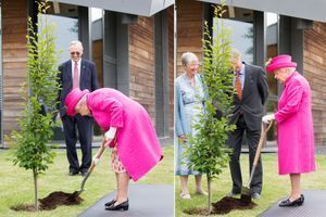 Elizabeth II, à 93 ans, elle refuse de l’aide pour planter un arbre