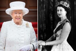 La reine Elizabeth II, en 1953, est une jeune reine de 27 ans (à dr.). En 2015, à Berlin (à g.).