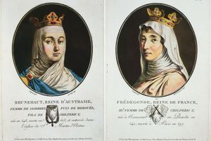 Brunehaut et Frédégonde, reines d’Austrasie et de Neustrie par Antoine-Francis Sergent-Marceau