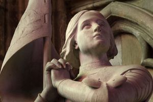 Jeanne d’Arc, détail de la statue de la cathédrale de Nevers 