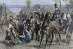 Gravure figurant la fuite de Louis-Philippe des Tuileries avec sa famille, le 24 février 1848