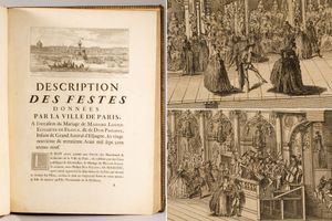 Détail du livre de 1740 décrivant les fêtes données par la Ville de Paris pour le mariage de Madame Louise-Elisabeth de France et l’infant Felipe d’Espagne, en vente aux enchères le 26 janvier 2021