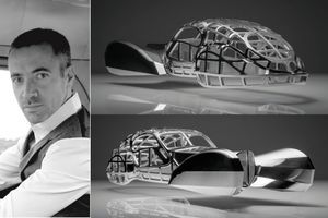 Icône automobile, la Bugatti Type 57SC Atlantic, récemment honorée du Peninsula Classics Best of the Best Award, a inspiré le designer Etienne Salomé, à gauche. Sa sculpture, réalisée à partir d’un bloc de métal, reproduit la structure en bois du véhicule. Le résultat est fascinant. A partir de 13 080 €.