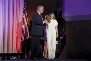 Melania Trump, en Ralph Lauren, le soir de l'élection de Donald Trump.