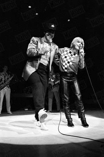 France Gall et Elton John au Palais des Sports en février 1982.