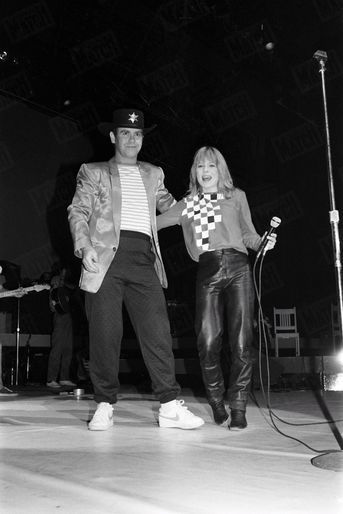 France Gall et Elton John au Palais des Sports en février 1982.