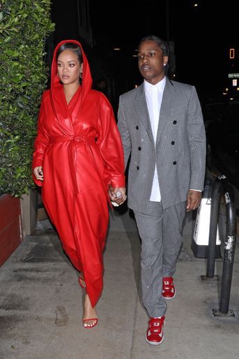 Rihanna et ASAP Rocky au nouveau magasin "Savage X Fenty", à Westfield Culver City, à Los Angeles, le 12 février 2022.