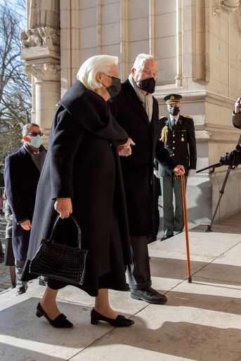 L'ex-reine Paola et l'ex-roi des Belges Albert II à Laeken, le 17 février 2022