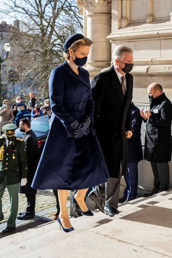 La reine Mathilde et le roi des Belges Philippe à Laeken, le 17 février 2022