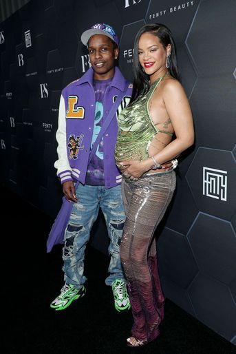 Rihanna et ASAP Rocky aux studios Goya à Los Angeles, le 11 février 2022.