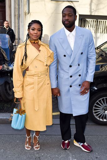 Dwayne Wade et sa femme Gabrielle Union à la fashion show de Lanvin à Paris en 2020.
