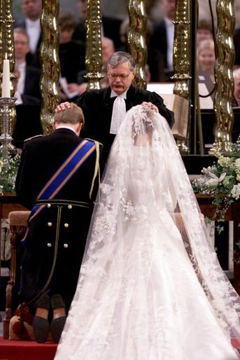 Maxima Zorreguieta et le prince Willem-Alexander des Pays-Bas le jour de leur mariage, le 2 février 2002