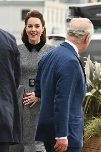Kate Middleton en déplacement avec le prince Charles et son épouse Camilla à Londres le 3 février 2022