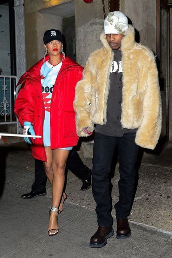 Rihanna et ASAP Rocky à New York le 22 janvier 2022
