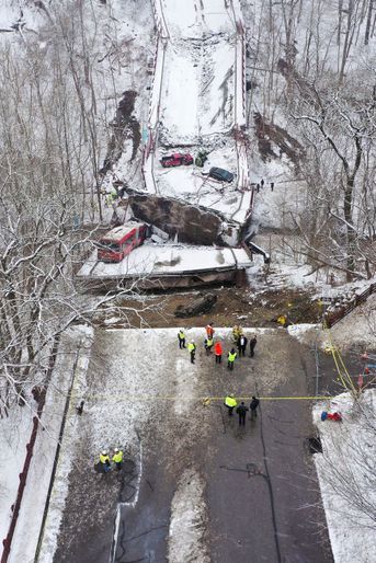 Un pont s&#039;est effondré à Pittsburgh, le 28 janvier 2022.