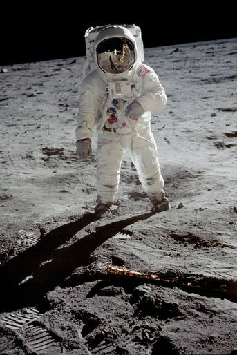 L&#039;astronaute américain Buzz Aldrin sur la Lune, en 1969.