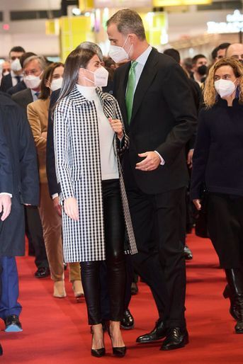 La reine Letizia et le roi Felipe VI d&#039;Espagne à Madrid, le 19 janvier 2022