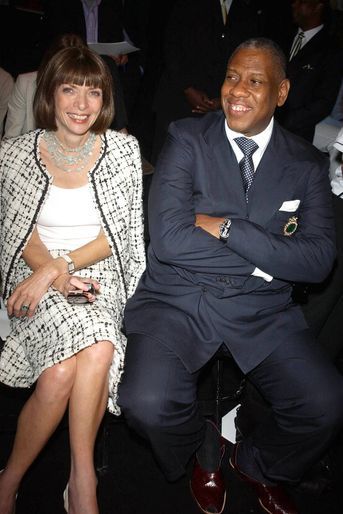 Anna Wintour et André Leon Talley lors de la Fashion Week de New York en septembre 2002
