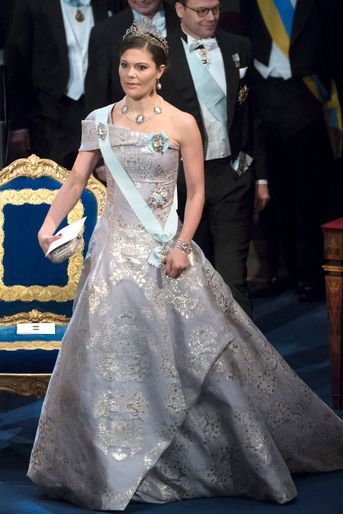 La princesse Victoria de Suède en H&M à la cérémonie des prix Nobel, le 10 décembre 2016
