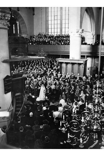 Mariage religieux de la princesse Juliana des Pays-Bas et du prince Bernhard de Lippe-Biesterfeld, le 7 janvier 1937 à La Haye
