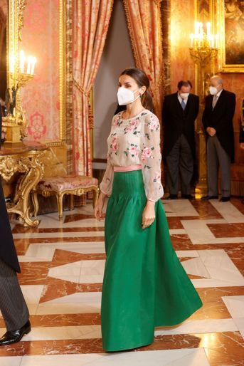 La reine Letizia d'Espagne à Madrid, le 17 janvier 2022