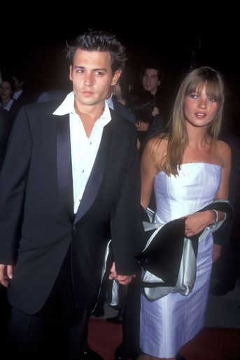 Kate Moss et Johnny Depp en Californie en 1995.
