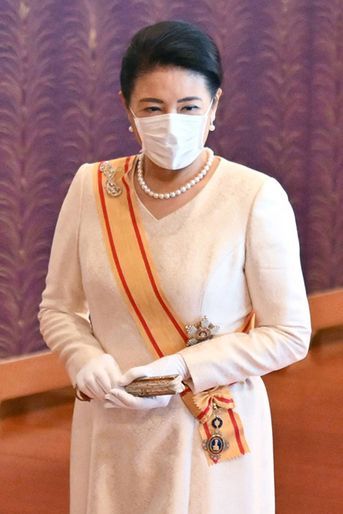 L'impératrice Masako du Japon lors de la cérémonie de célébration du Nouvel an au Palais impérial à Tokyo, le 1er janvier 2022