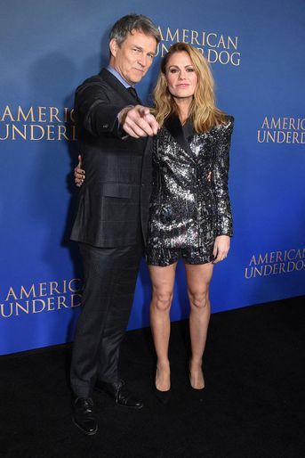 Stephen Moyer et Anna Paquin à l'avant-première du film «American Underdog» à Los Angeles le 15 décembre 2021