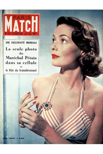 Gene Tierney en couverture de Paris Match n°121, daté du 14 juillet 1951.