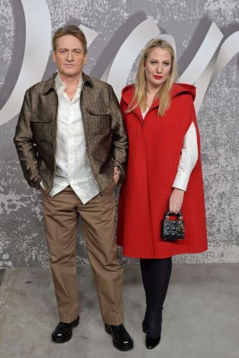 Benoît Magimel et son épouse Margot au défilé Dior homme automne-hiver 2022 à Londres le 9 décembre 2021