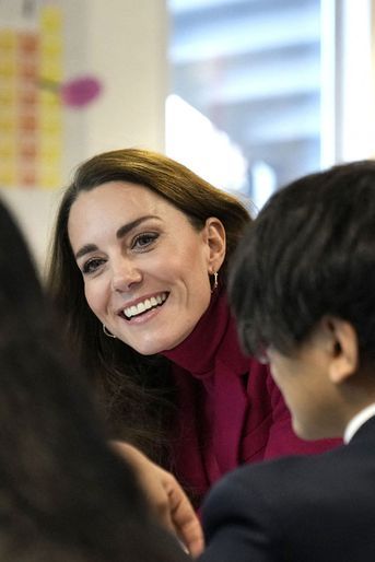 La duchesse de Cambridge lors de sa visite à la Nower Hill High School à Londres le 24 novembre 2021.