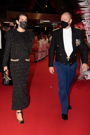 Le prince Albert II de Monaco et sa nièce Charlotte Casiraghi à Monaco, le 19 novembre 2021