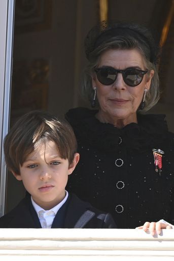 Caroline de Monaco et son petit-fils Raphaël lors des célébrations de la Fête nationale monégasque à Monaco le 19 novembre 2021