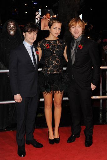 Daniel Radcliffe, Emma Watson et Rupert Grint à l'avant-première du film «Harry Potter et les Reliques de la mort : partie 1» à Londres en novembre 2010