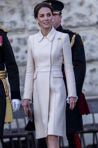 Kate Middleton dans son manteau Catherine Walker lors d&#039;une parade militaire le 6 juin 2019 à Londres.