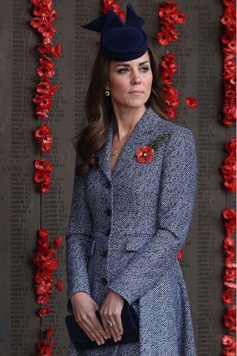 Kate Middleton dans un manteau Michael Kors en Australie le 25 avril 2014. 