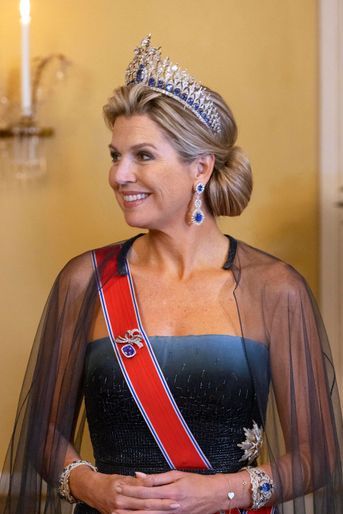 Le diadème de la reine Maxima des Pays-Bas à Oslo, le 9 novembre 2021