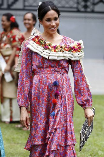 Meghan Markle (en robe Figue) en Australie en octobre 2018.